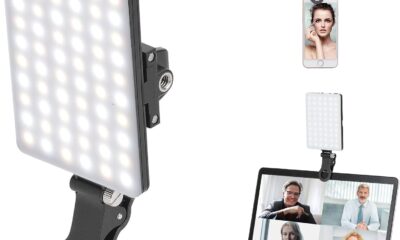 Newmowa 60 LED High Power Rechargeable Clip Fill Video Conference Light with Front & Back Clip, Adjusted 3 Light Modes for Phone, iPhone, Android, iPad, Laptop, for Makeup, TikTok, Selfie, Vlog