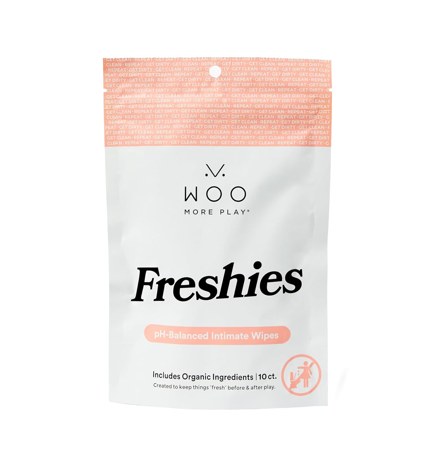 Woo More Play Freshies: All-Natural Feminine Intimacy Towelette Wipes with Coconut Oil and Aloe Vera, Promotes Feminine Health & Helps Alleviate Irritation – Vegan and Cruelty Free, 10ct