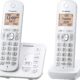 Panasonic 2 Handset Cordless Phone with Digital Answering System and Caller ID, Expandable Up to 6 Handsets White – Two Handsets with Call Block DECT 6.0 Model KX-TG7122SK