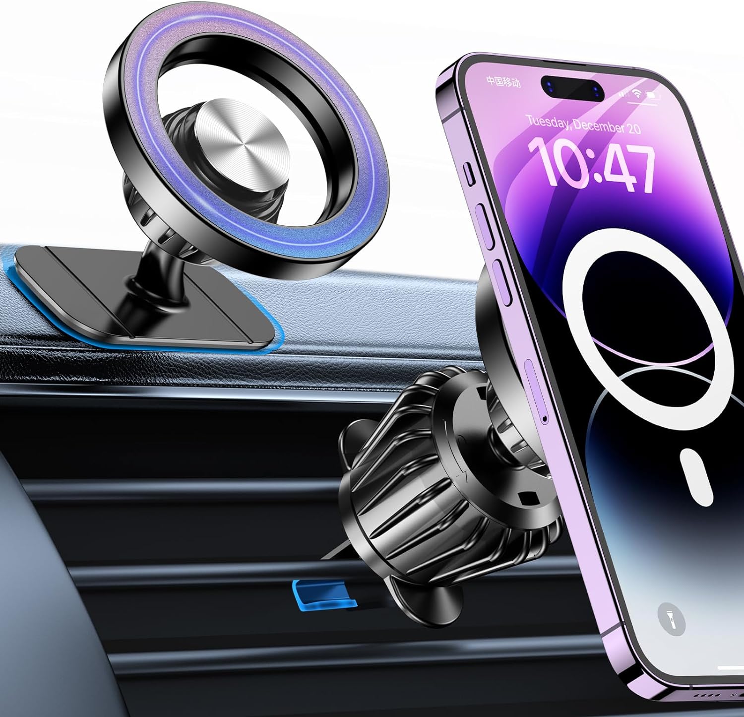 for Magsafe Car Mount【20 Strong Magnets】 Magnetic Phone Holder for Car Phone Holder Mount Truck Dash【360°】 Cell Phone Holders for Your Car Accessories for Women Men iPhone 16 Pro Max 15 14 13 12 Plus