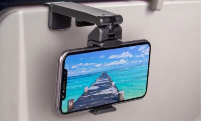 Perilogics Universal in Flight Airplane Phone Holder Mount. Hands Free Viewing with Multi-Directional Dual 360 Degree Rotation. Pocket Size Must Have Airplane Travel Essential Accessory for Flying