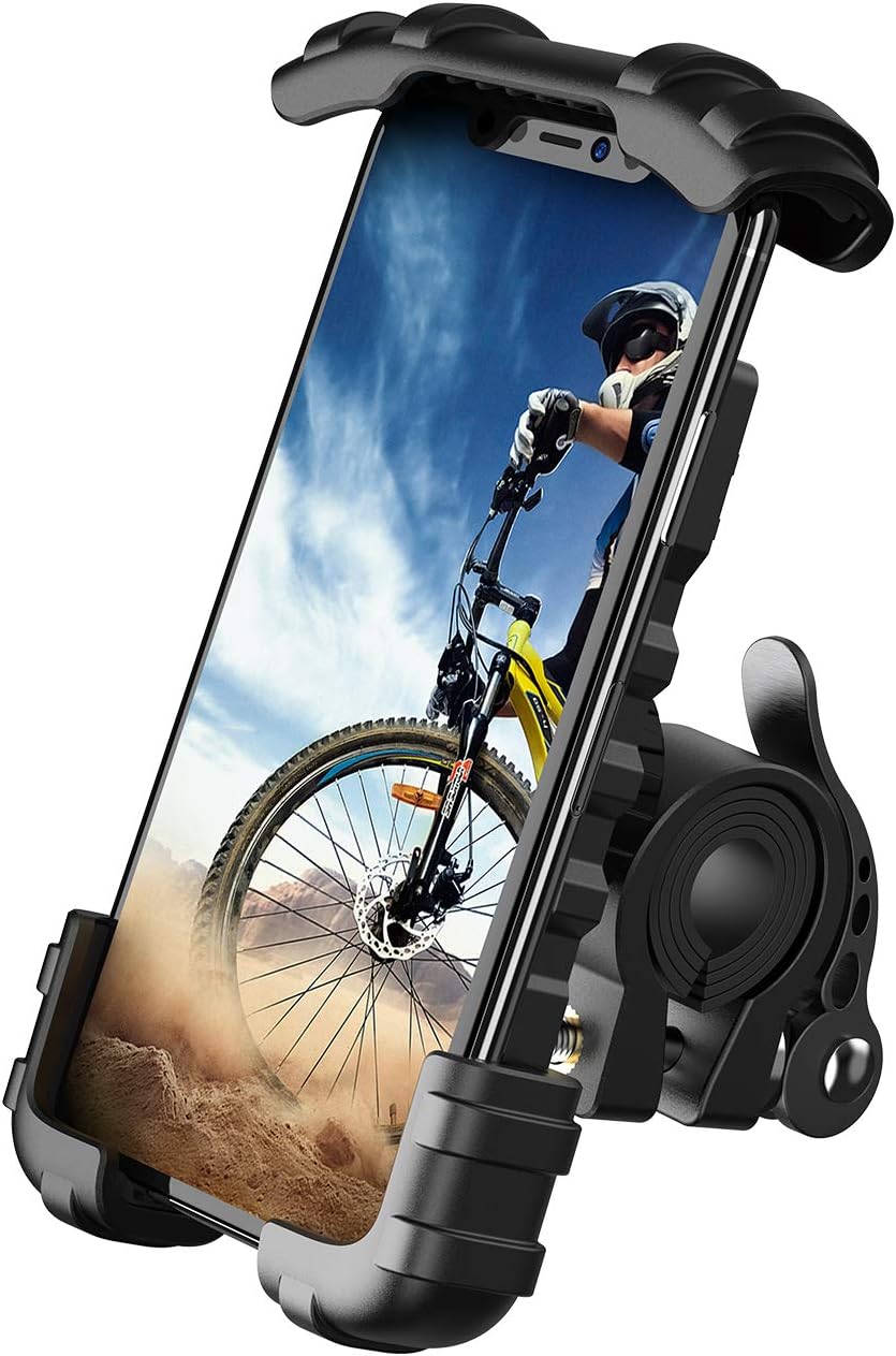 Lamicall Bike Phone Holder, Motorcycle Phone Mount – Motorcycle Handlebar Cell Phone Clamp, Scooter Phone Clip for iPhone 15 Pro Max/Plus, 14 Pro Max, S9, S10 and More 4.7″ to 6.8″ Smartphones