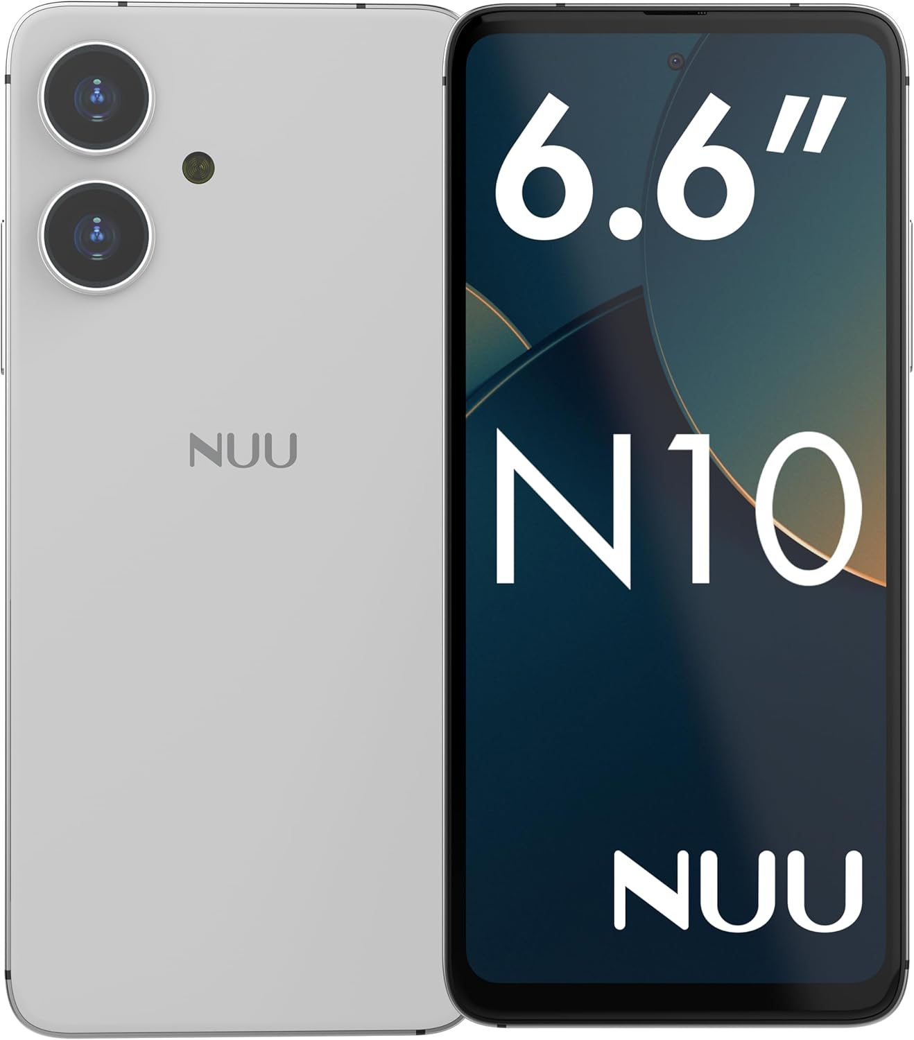 NUU N10 Basic Cell Phone for T-Mobile, Mint, Metro, Qlink, Tello and More 4GB/128GB, Perfect for Teenagers, Dual SIM 4G, Octa-Core 6.6″ 90Hz HD+, Unlocked Phones Android Phone 14, White, US Warranty