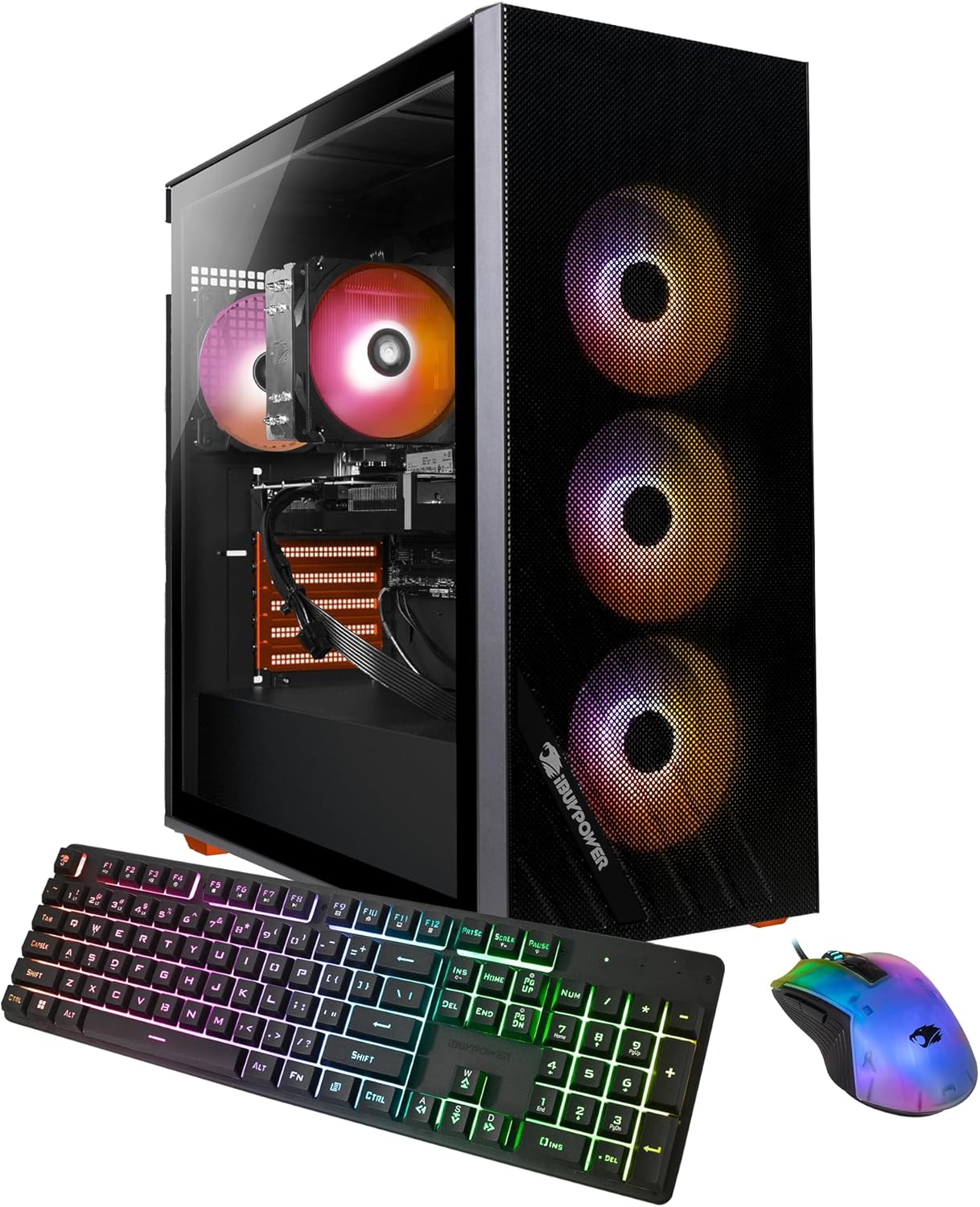 iBUYPOWER Scale Orange Gaming PC Desktop Computer (AMD Ryzen 5 5500 CPU, NVIDIA GeForce RTX 3050 6GB GPU, 16GB DDR4 Non-RGB 3200MHz RAM (8×2), 500GB NVMe SSD, WiFi Ready, Windows 11 Home) – SCA5N3501