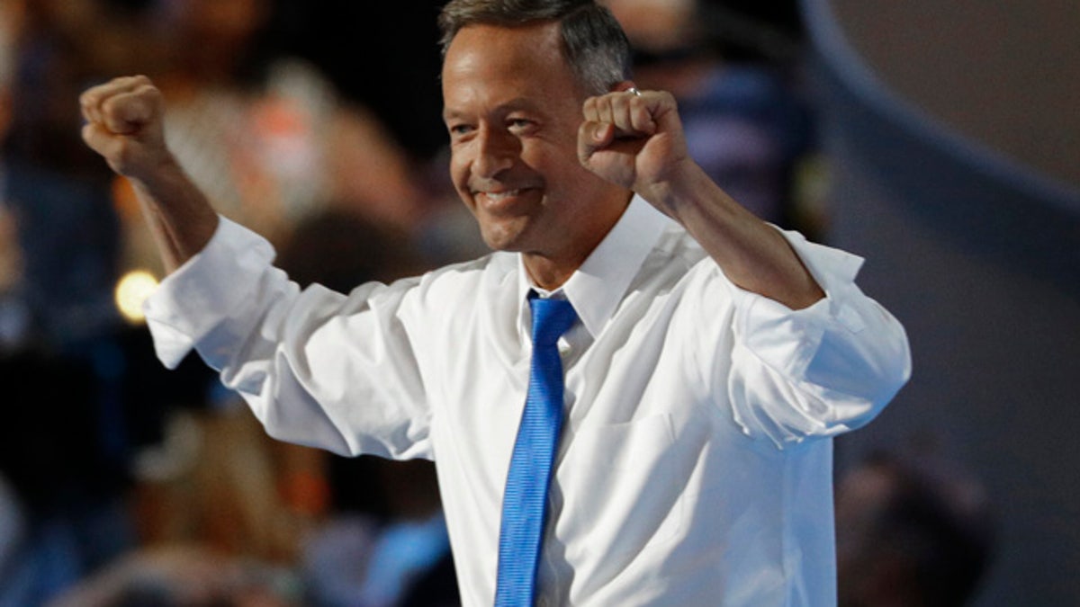 Former Governor of Maryland Martin O'Malley takes the stage at the Democratic National Convention in Philadelphia, Pennsylvania, U.S. July 27, 2016. REUTERS/Scott Audette - RTSJZFR