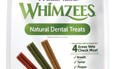 WHIMZEES by Wellness Dental Chews for Dogs, Natural, Long Lasting Treats for Cleaner Teeth & Fresher Breath, Grain Free & Hypoallergenic, 28 Chews