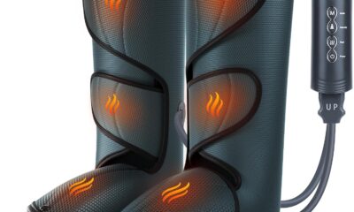 CINCOM Leg Massager with Heat and Compression, Leg Massager for Circulation and Pain Relief FSA HSA, Heating Calf Leg Air Compression Massager Help with Relief Edema RLS