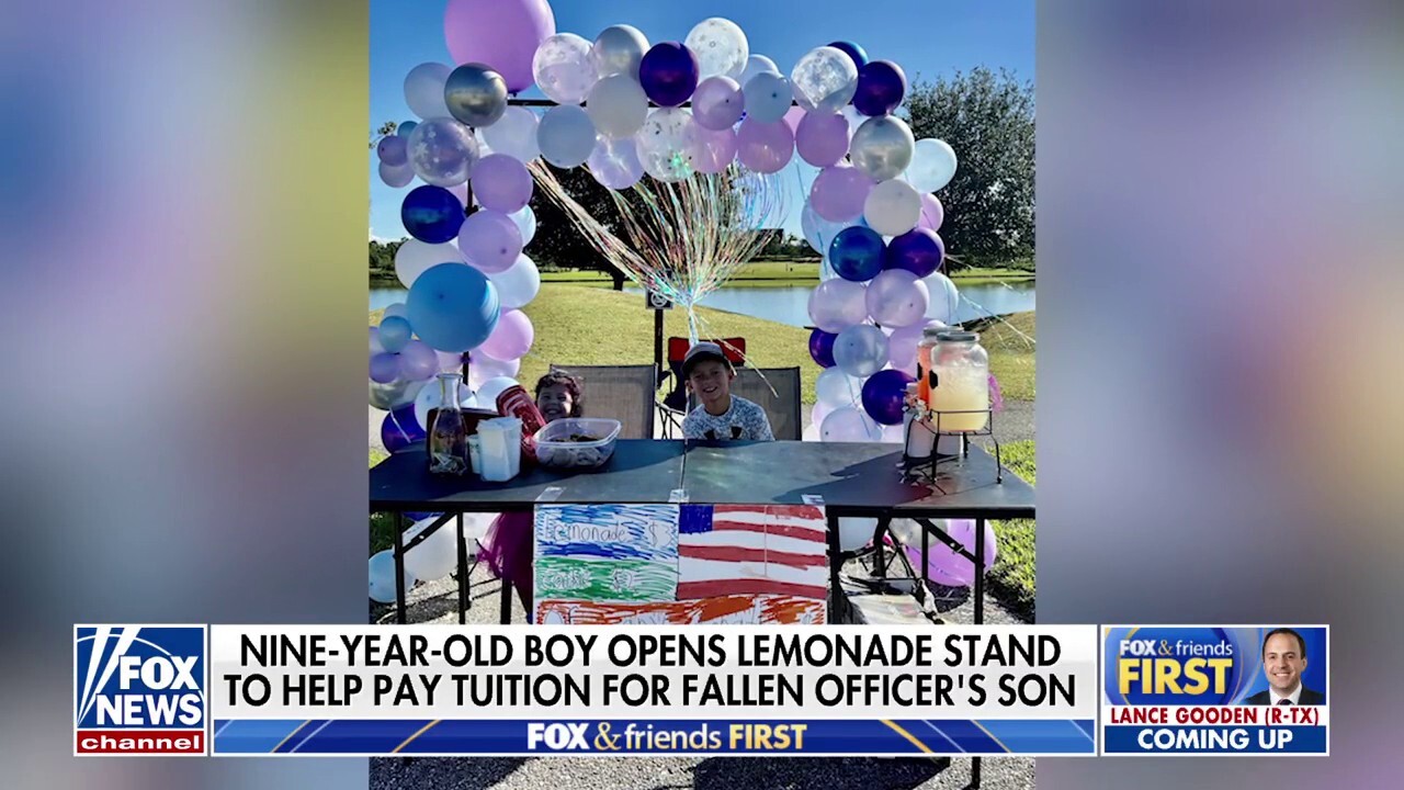 Florida boy opens lemonade stand to cover daycare tuition for fallen officer's son: 'What Jesus would do'