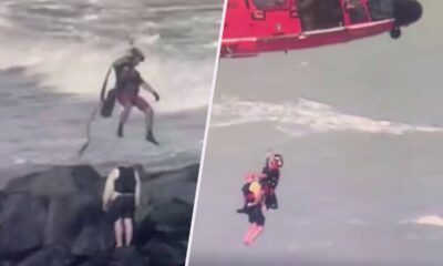 Missing Florida jet skier found clinging to rocks off St. Lucie Inlet in dramatic rescue: video