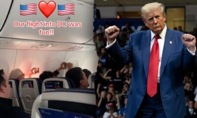 Flight passengers celebrate President Trump by singing 'YMCA' in viral video