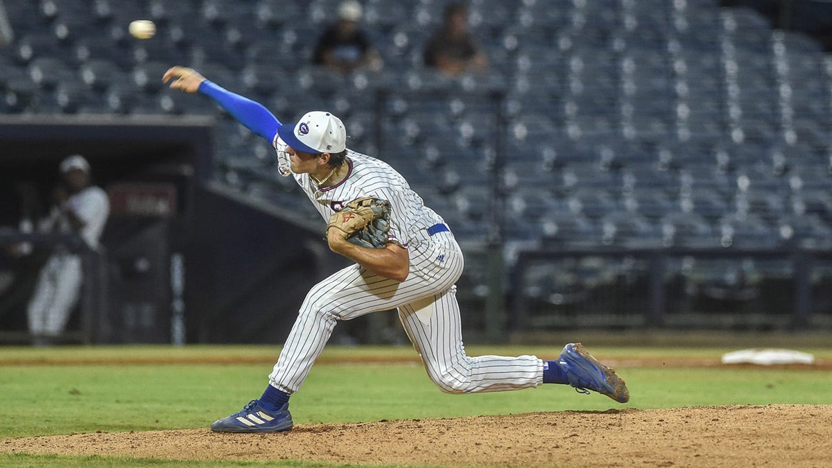Ethan Surowiec throws pitch