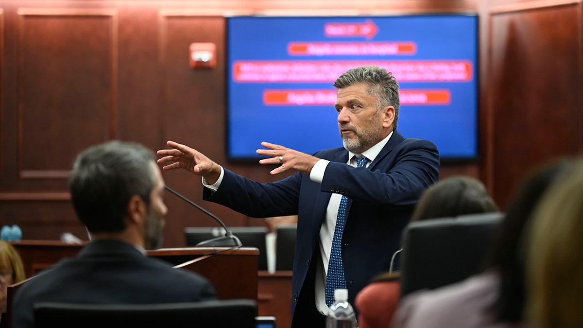Prosecuting attorney in court during the dentist James Craig trial.