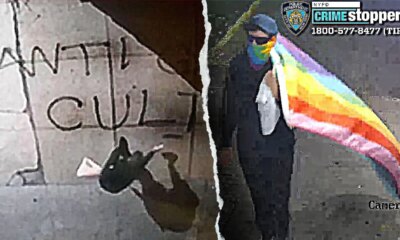 Pride-flag-carrying suspect accused of scrawling ‘anti-Christian statements’ on 3 NYC churches