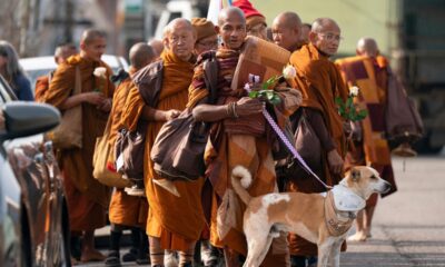 Buddhist monks walking 2,300 miles from Texas to DC go viral with 1M+ social media followers