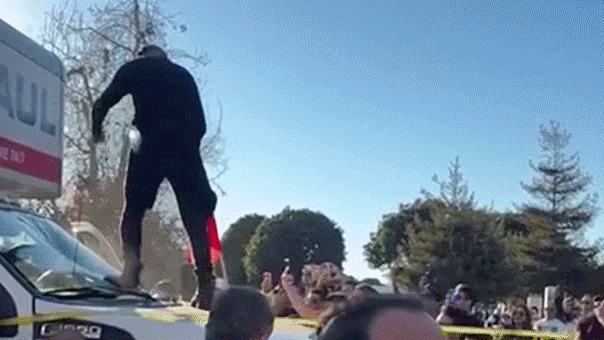 LA protesters swarm U-Haul truck that drove through anti-Iranian regime gathering, driver arrested