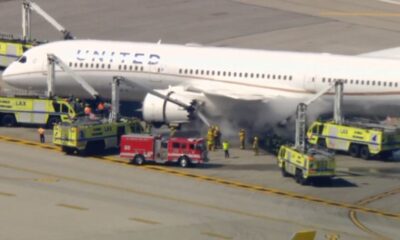 New Jersey-bound United flight makes emergency landing at LAX after engine fire
